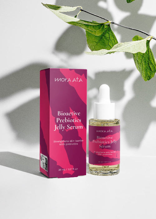 MORA ATA Bioactive Prebiotics Jelly Serum with packaging on a light background
