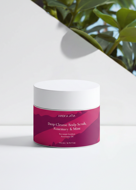 Deep Cleanse Scalp Scrub on Botanical Background